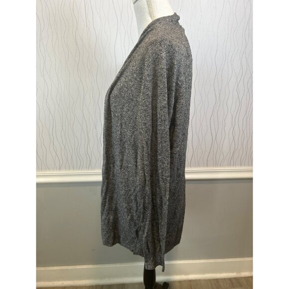 Gray Open Front Cardigan Sweater Long Sleeve Casual Everyday Layering - Picture 4 of 6